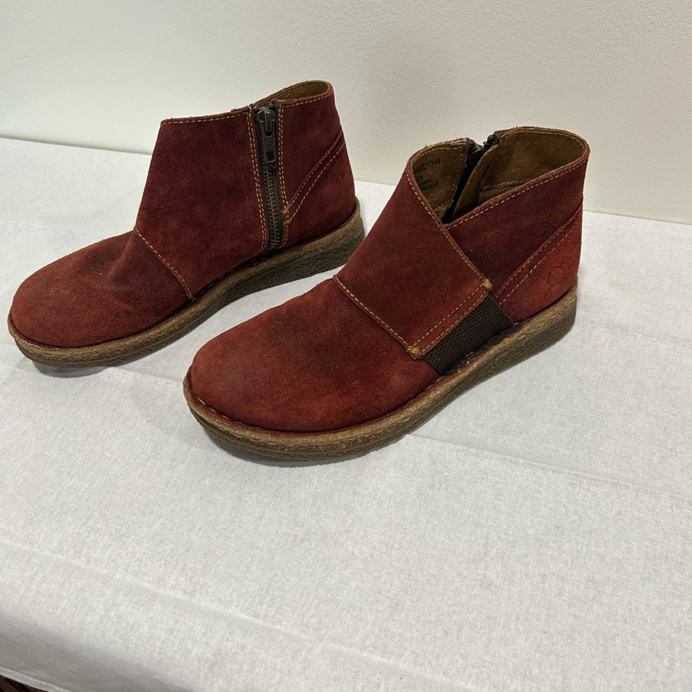 Rust Suede Ankle Boots